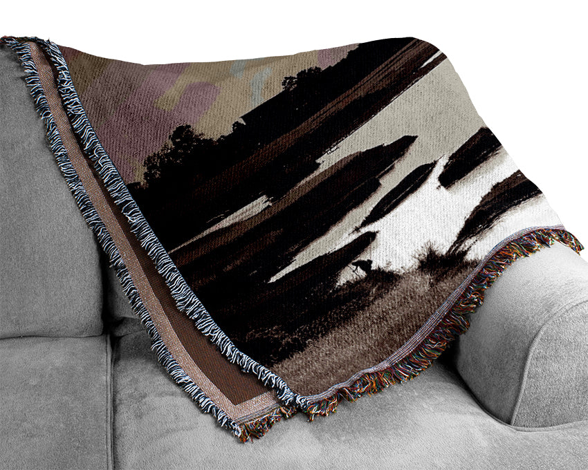 Brown Mountain Paradise Woven Blanket