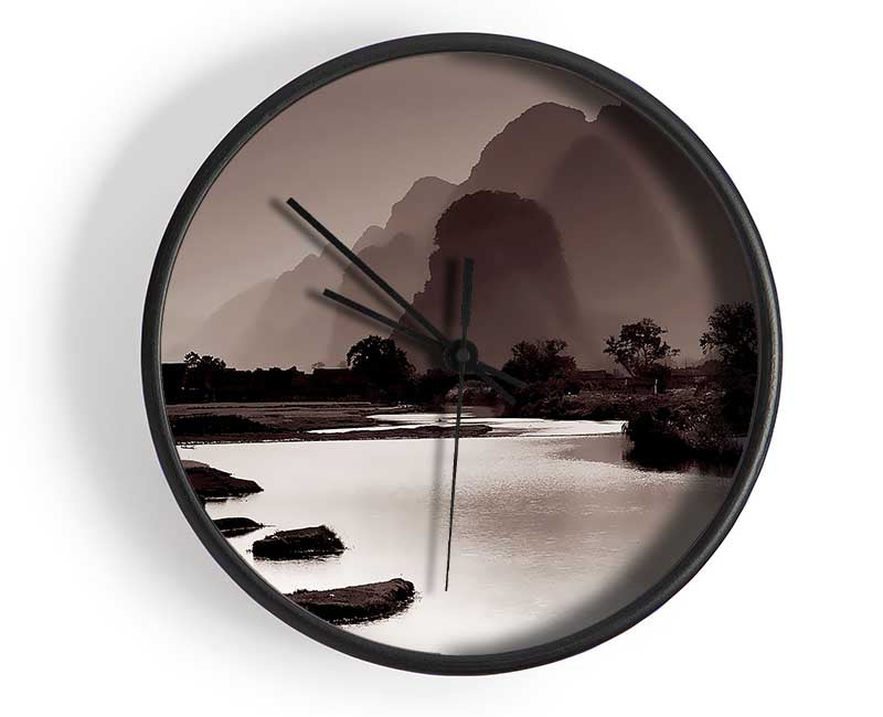 Brown Mountain Paradise Clock - Wallart-Direct UK