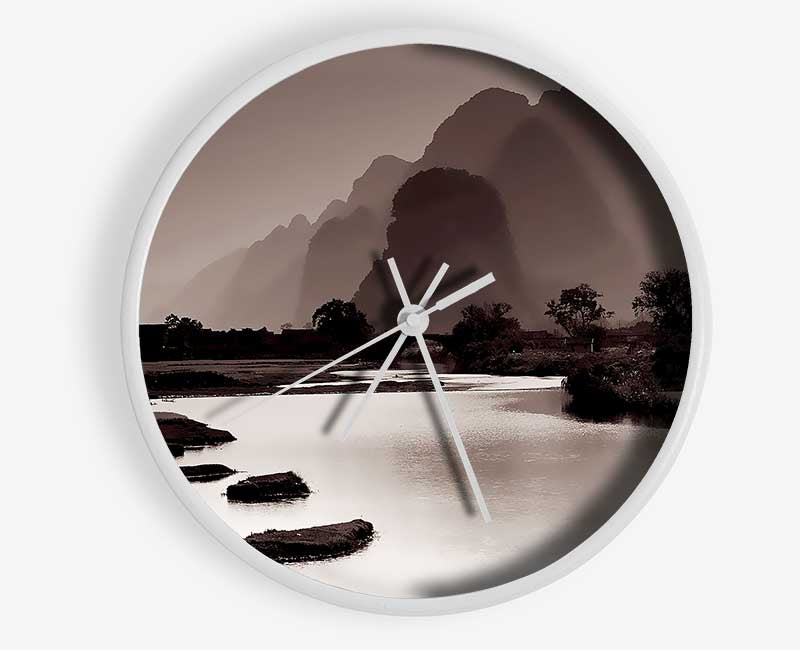 Brown Mountain Paradise Clock - Wallart-Direct UK