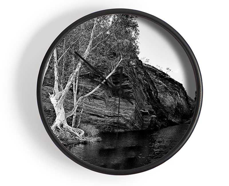 B n W Valley Still Waters Clock - Wallart-Direct UK