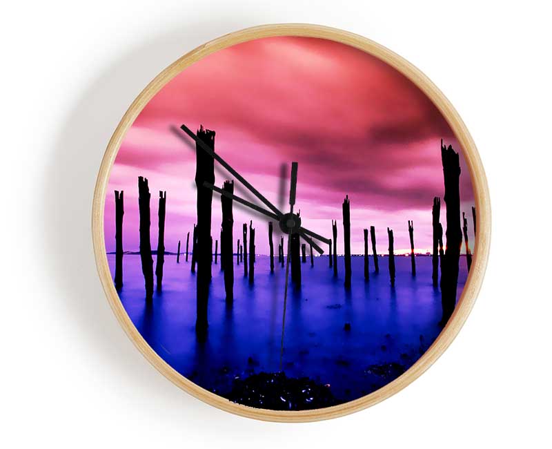 Surreal Lake Skies Clock - Wallart-Direct UK