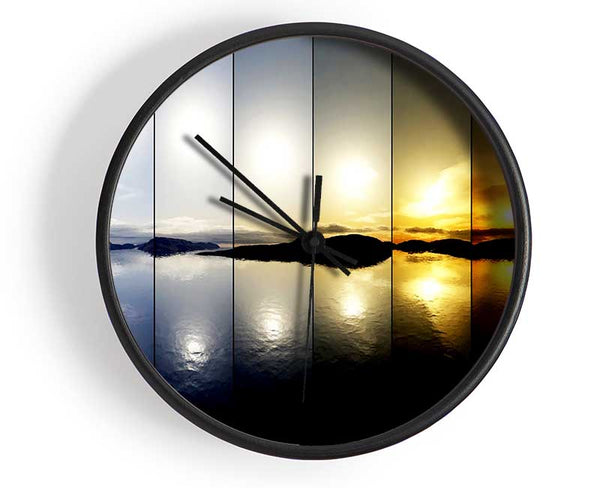 Lights Of The River Clock - Wallart-Direct UK