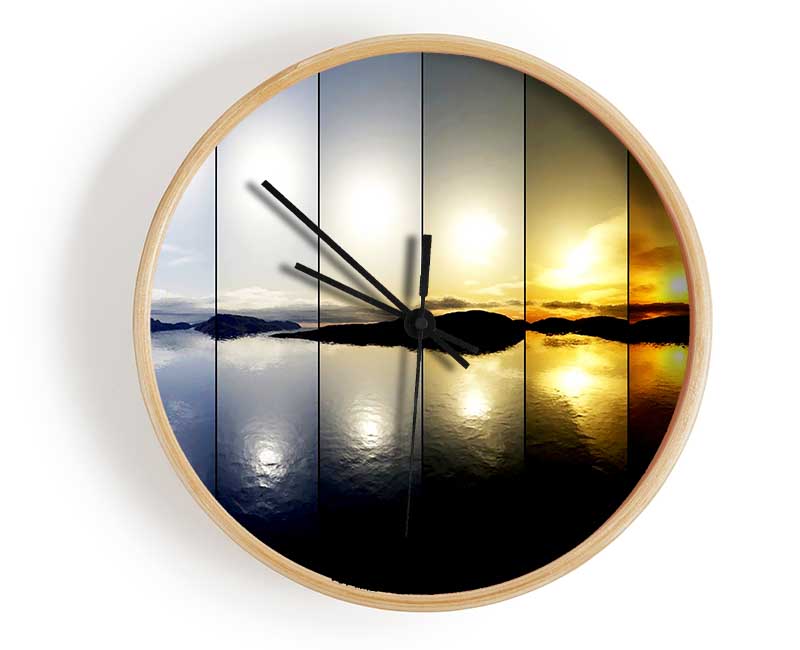 Lights Of The River Clock - Wallart-Direct UK