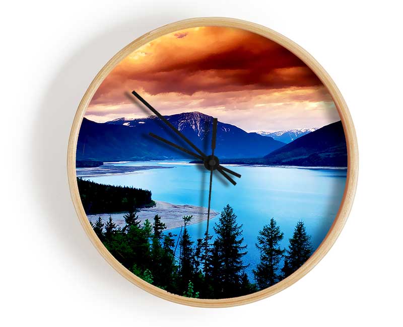 Mountain River Storm Clock - Wallart-Direct UK