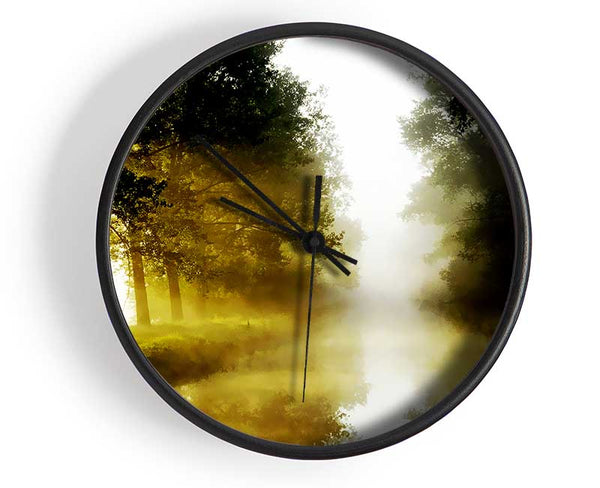 Misty Morning Lake Clock - Wallart-Direct UK