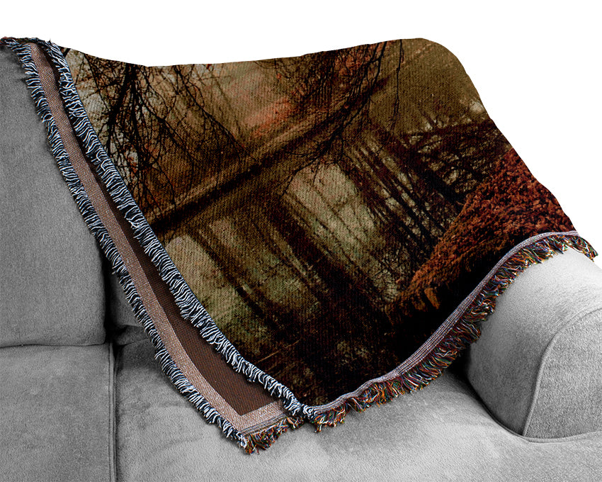 Morning Mist River Walk Woven Blanket