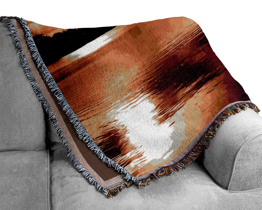 Chocolate River Treeline Woven Blanket