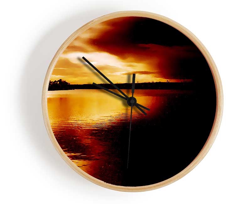 Chocolate River Treeline Clock - Wallart-Direct UK