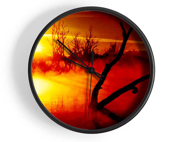 Red Morning Dream Clock - Wallart-Direct UK