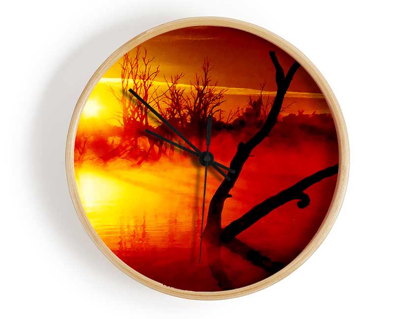 Red Morning Dream Clock - Wallart-Direct UK