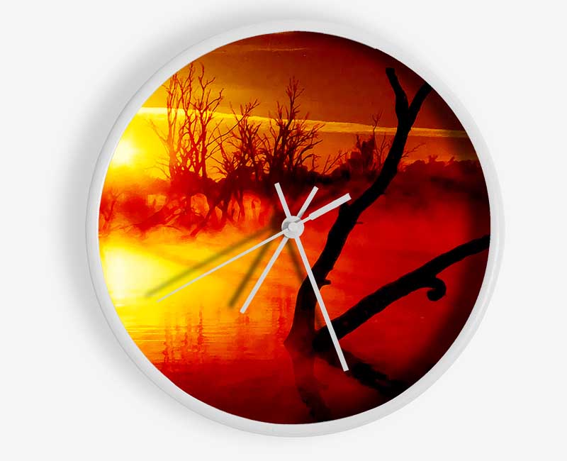 Red Morning Dream Clock - Wallart-Direct UK