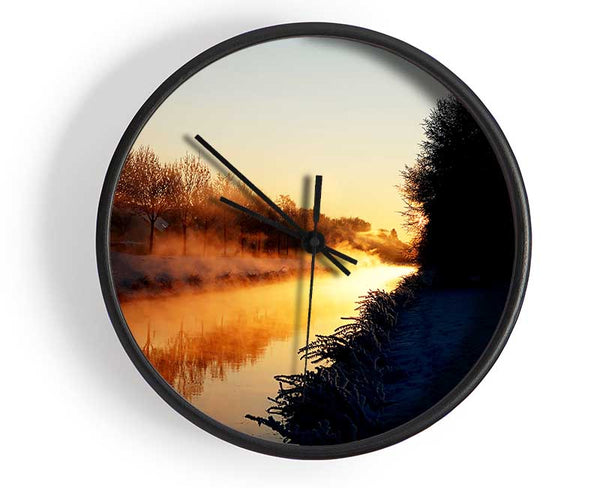 Lake At First Light Clock - Wallart-Direct UK