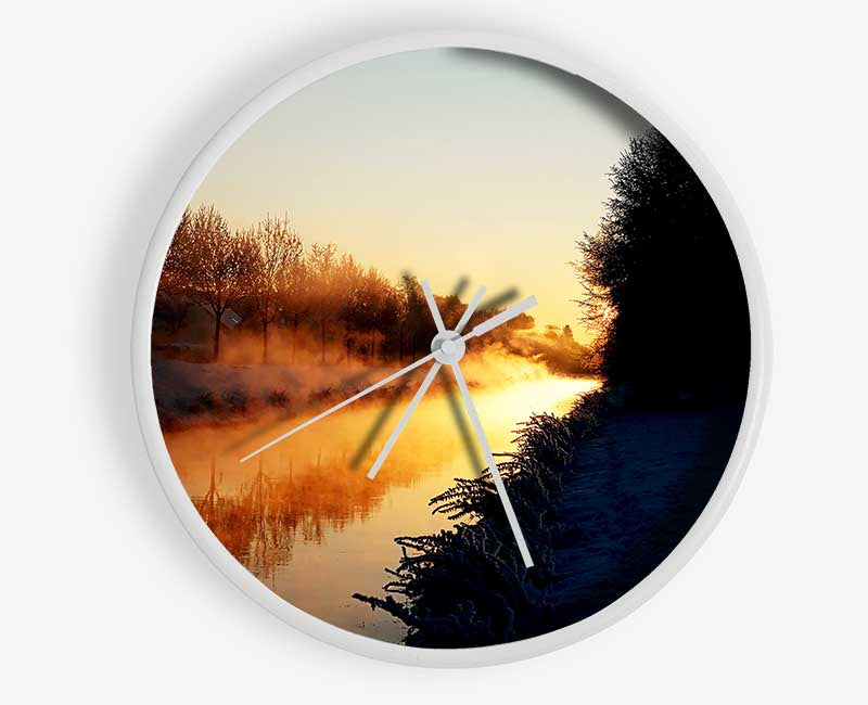 Lake At First Light Clock - Wallart-Direct UK