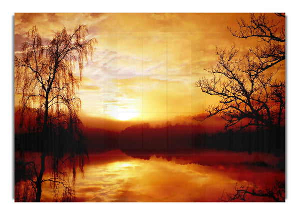 Golden Clouds Over The Chocolate Lake