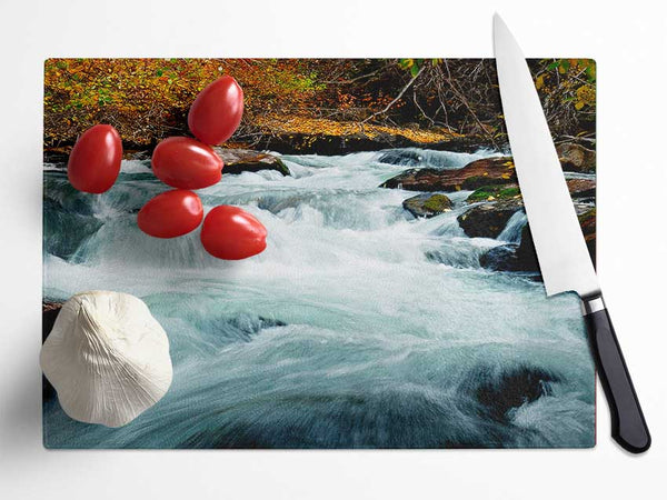 River Rocks Glass Chopping Board