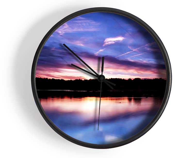 Perfect Lake Reflection Clock - Wallart-Direct UK