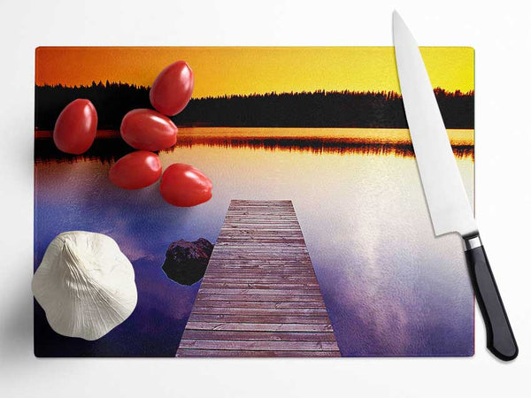 Scottish Boardwalk Calm Glass Chopping Board