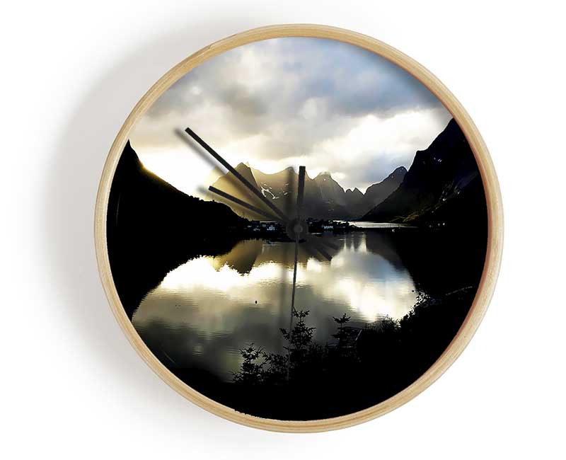 Mountain Reflections Clock - Wallart-Direct UK