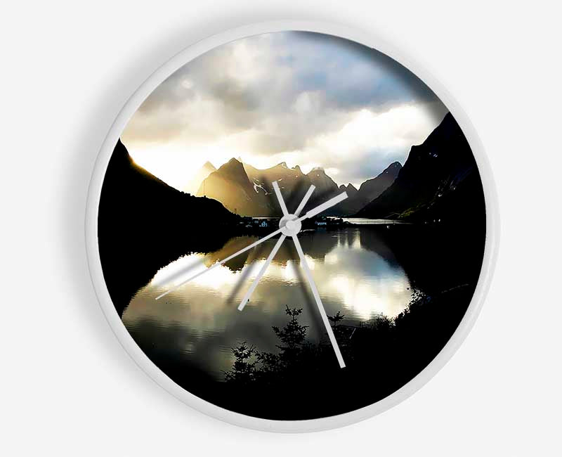 Mountain Reflections Clock - Wallart-Direct UK