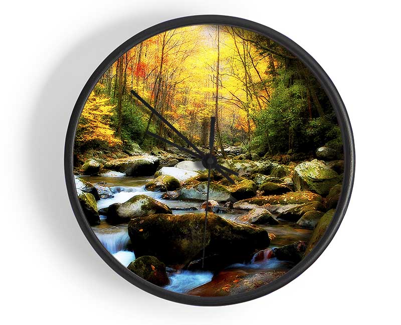 Autumn Stream Clock - Wallart-Direct UK