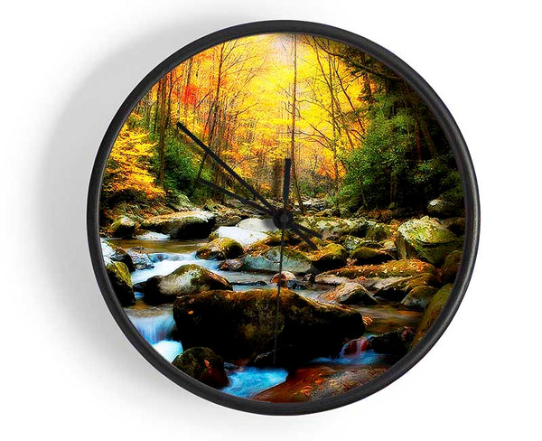 Autumn Stream Clock - Wallart-Direct UK