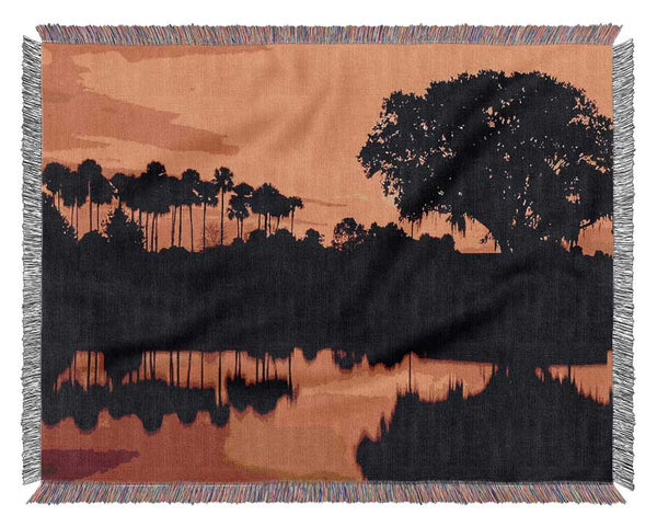 Beautiful Orange River Reflections Woven Blanket