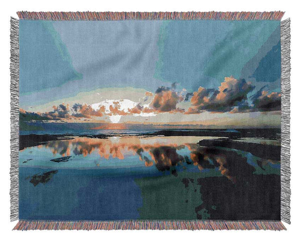 Golden Cloud Reflections Woven Blanket