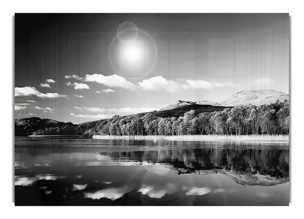 Sun Lake Reflections B~w