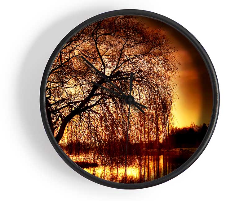 The Golden River Tree Clock - Wallart-Direct UK