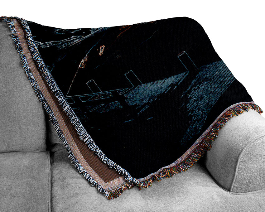 Night Fishing Woven Blanket