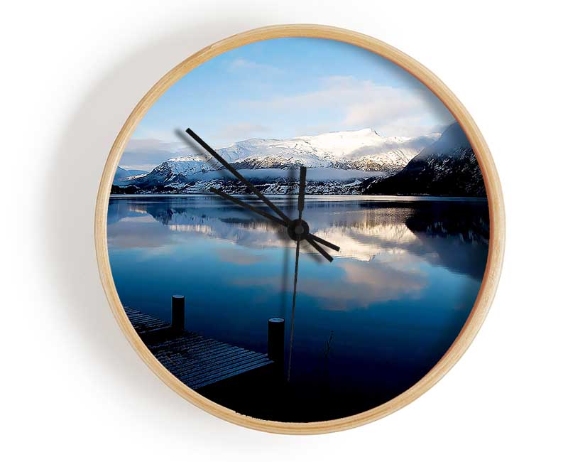 Blue Lake Calm Clock - Wallart-Direct UK