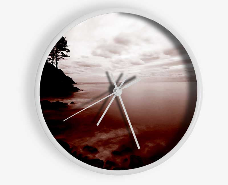 Chocolate Ocean Tree Tops Clock - Wallart-Direct UK