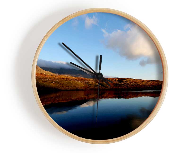 The Contours Of The Mountain Lake Clock - Wallart-Direct UK