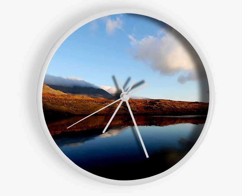 The Contours Of The Mountain Lake Clock - Wallart-Direct UK