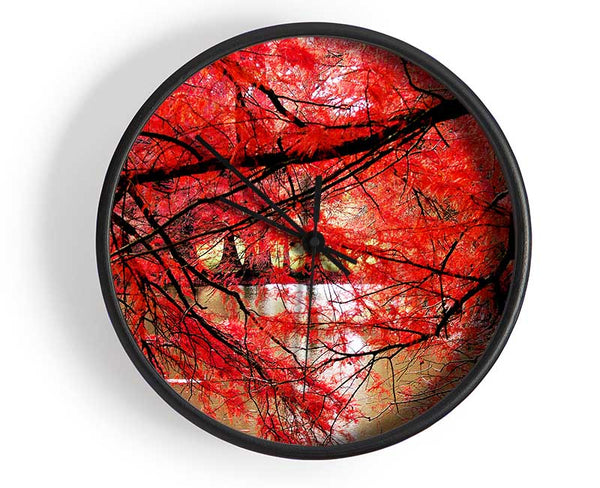 Red River Leaves Clock - Wallart-Direct UK