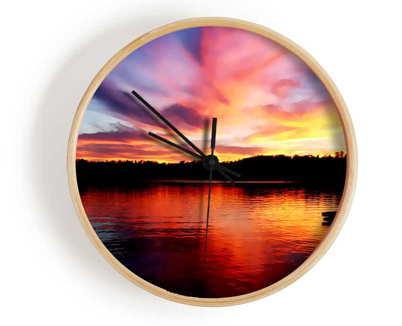 Red River Reflections Clock - Wallart-Direct UK