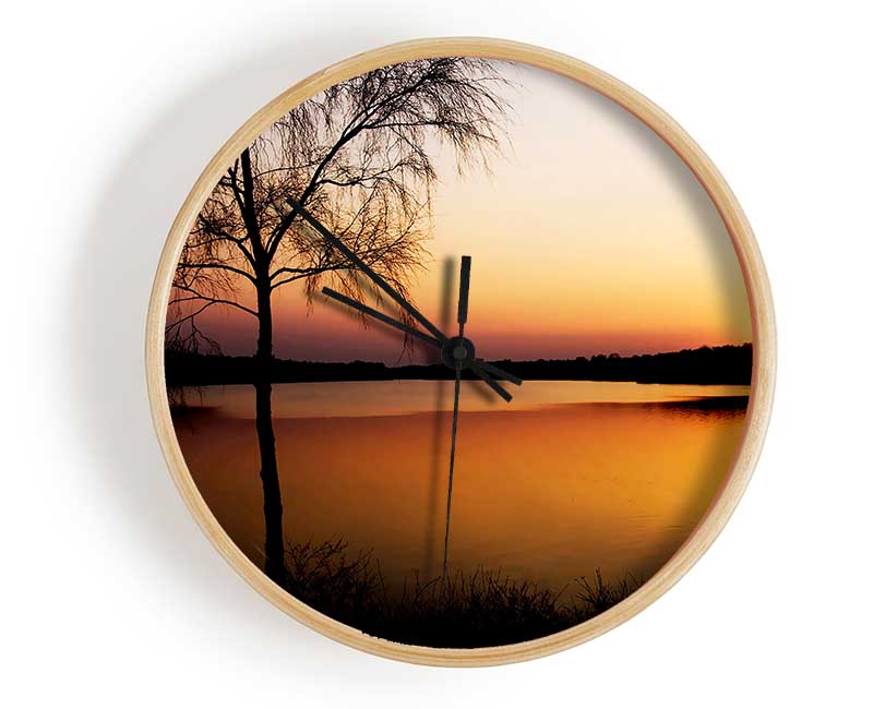 Peaceful Lake At Dawn Clock - Wallart-Direct UK