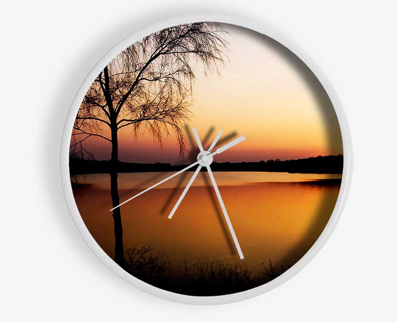 Peaceful Lake At Dawn Clock - Wallart-Direct UK