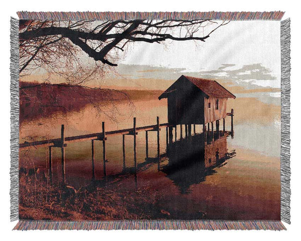 Lake Retreat Golden Woven Blanket