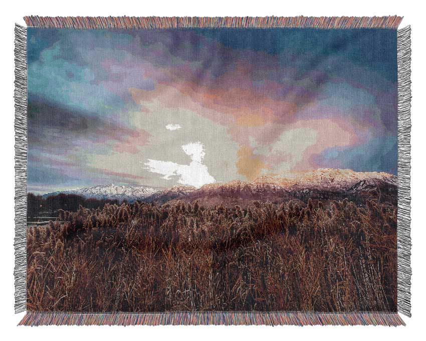 Mt Timpanogos Alpenglow Woven Blanket