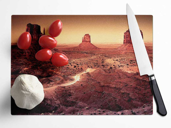 Dark Monument Valley Arizona Glass Chopping Board