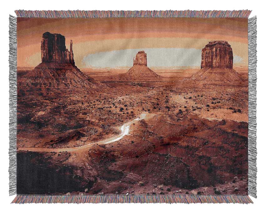 Dark Monument Valley Arizona Woven Blanket