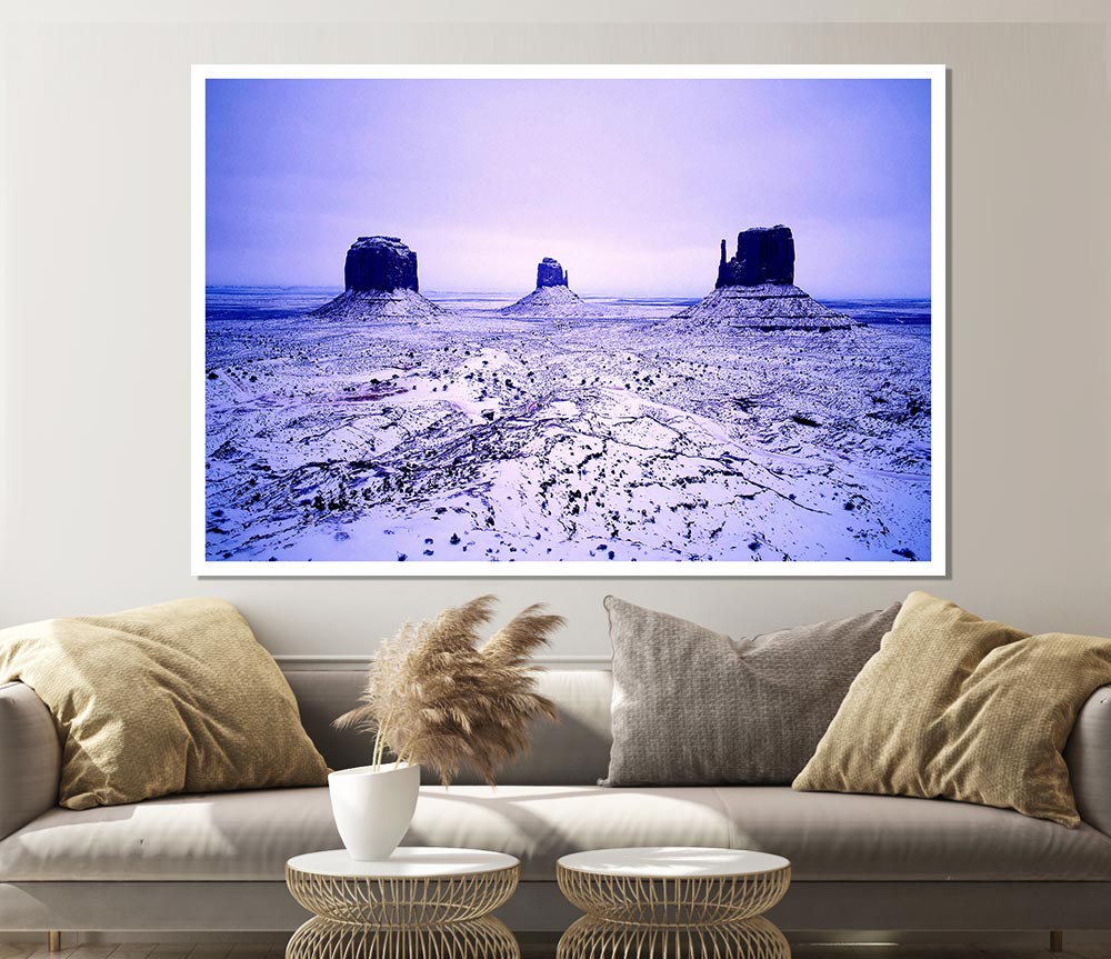 Winter Has Arrived At Monument Valley Print Poster Wall Art