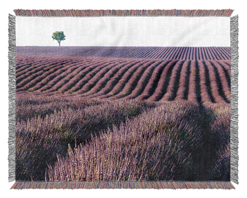 Summer Lavender Fields Woven Blanket