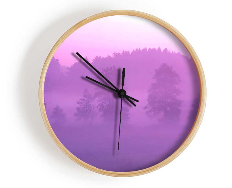 Lilac Forest Mist Clock - Wallart-Direct UK