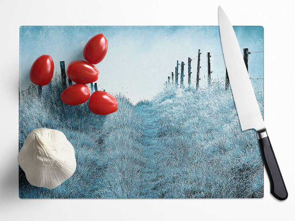 Winter Morning Mist Glass Chopping Board