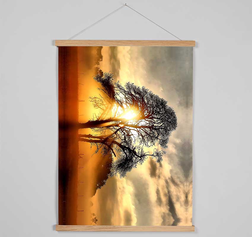 Fog Across The Field Hanging Poster - Wallart-Direct UK