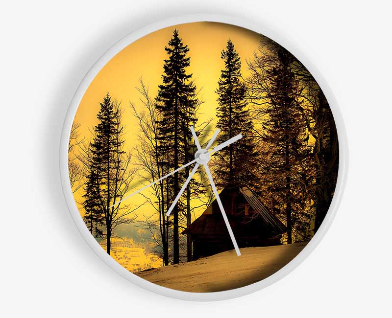 Beautiful Winter Twilight Clock - Wallart-Direct UK