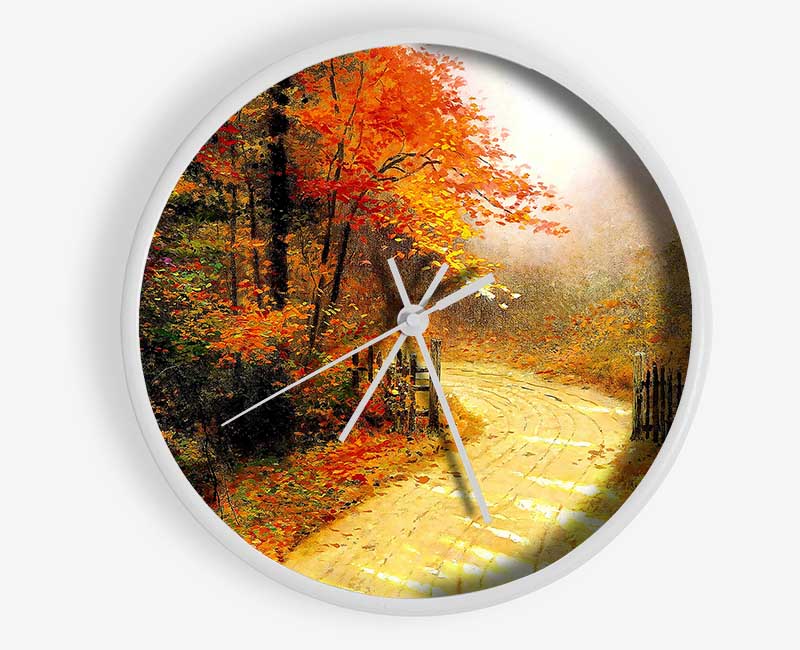 Autumn Lane Clock - Wallart-Direct UK