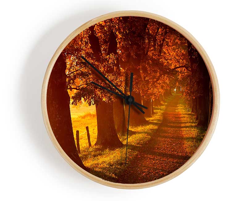 Autumn Walk Clock - Wallart-Direct UK